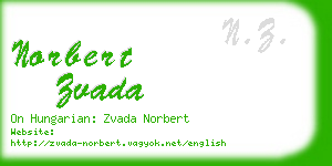 norbert zvada business card